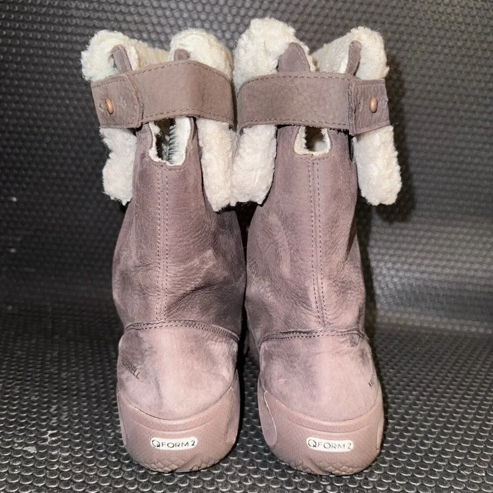 Merrell QForm2 Encore Brown Lined Low Wedge Heel Outdoor Boots Women’s Size 5.5